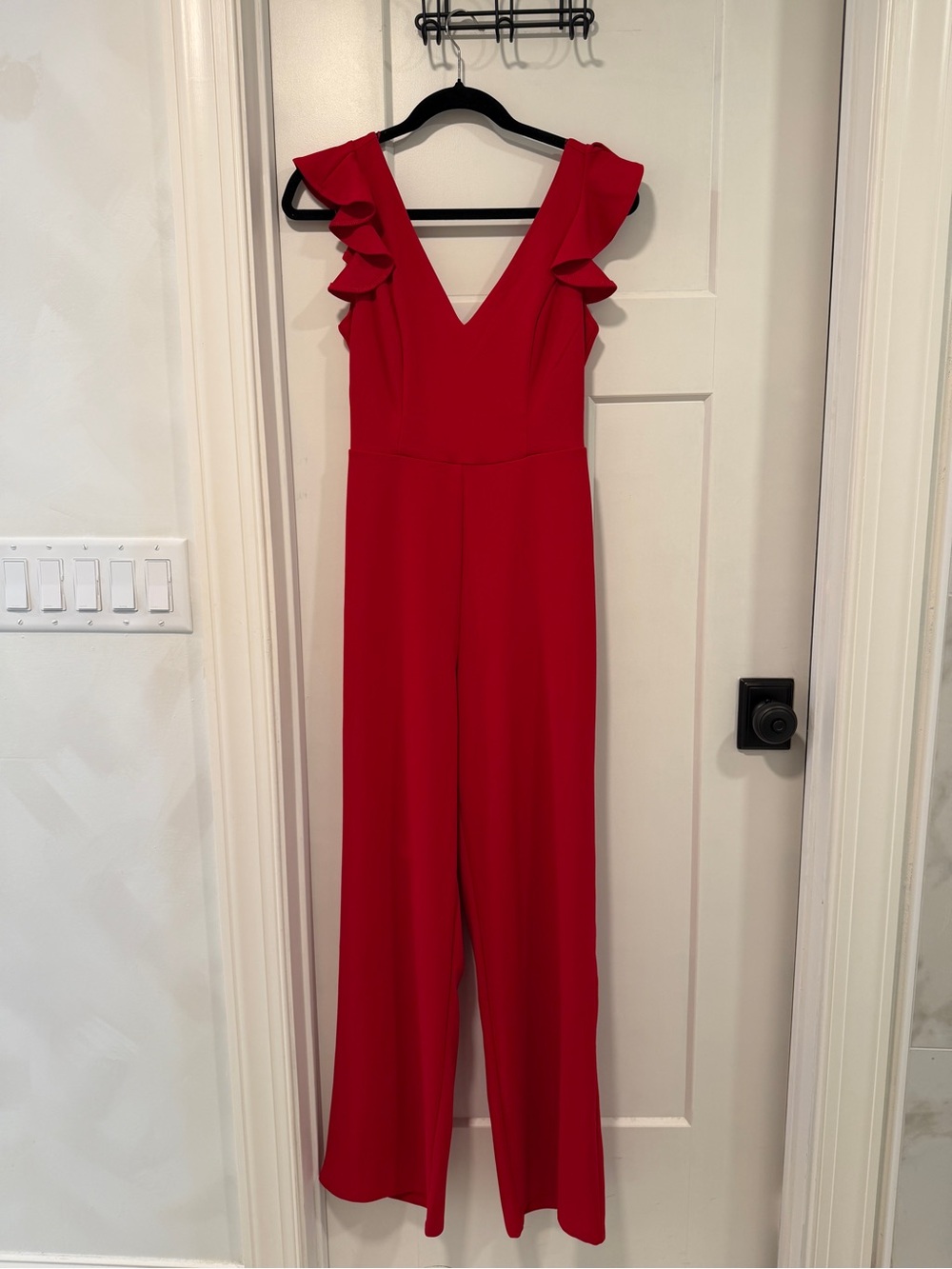 Audrey Parks x Francesca’s V-Neck Ruffle Strap Jumpsuit
